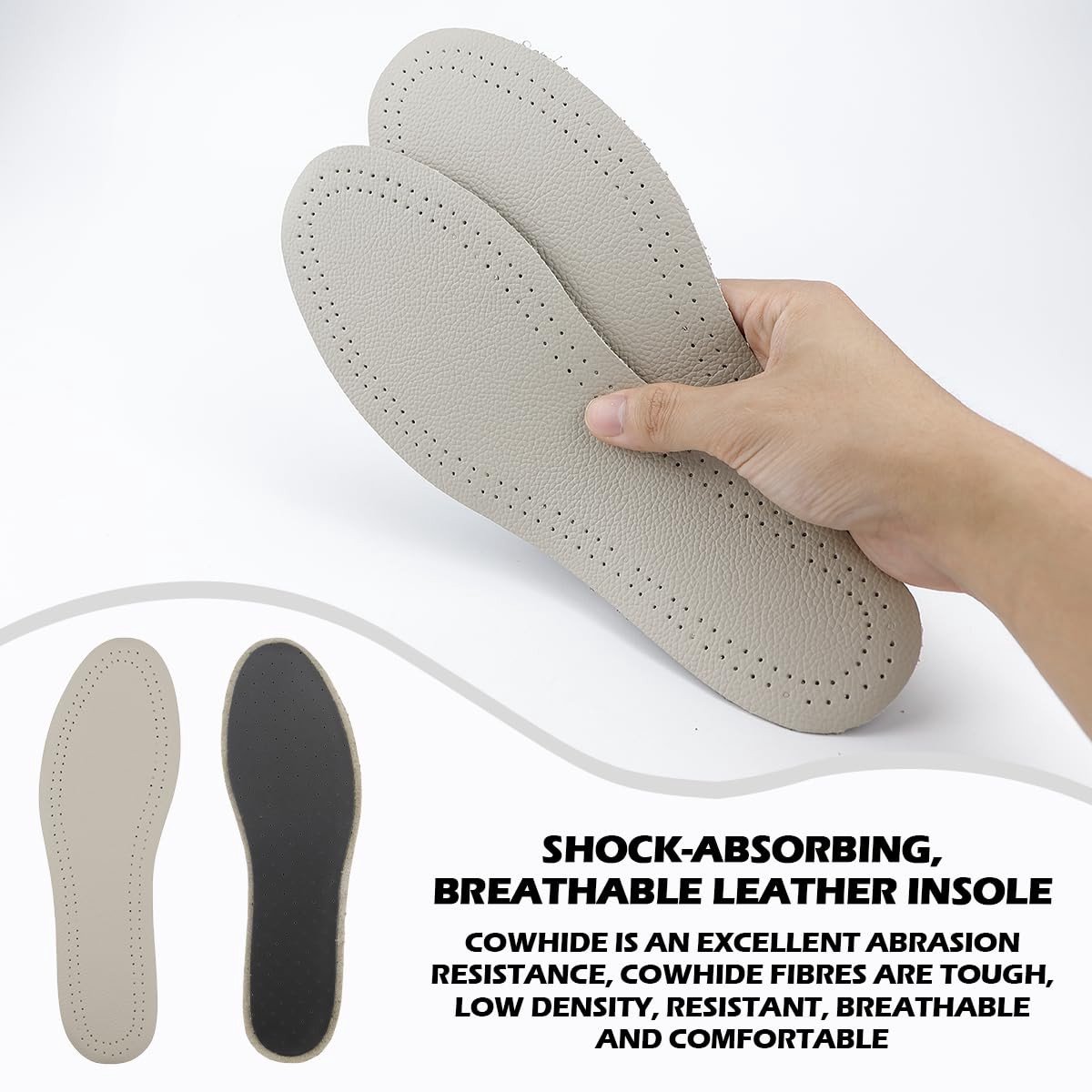 Solidchoice - Ademend Lederen Inlegzolen voor Optimaal Comfort