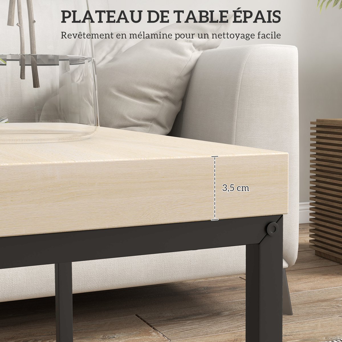 2-delige uitschuifbare salontafel - vierkante salontafel - lichtgekleurd houten tafelblad