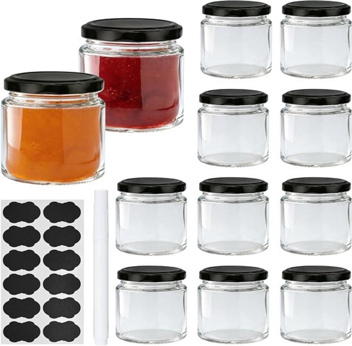 Glazen Jam Potten voor Zelfgemaakte Jam, Inleggerechten en Bewaren van Voedsel