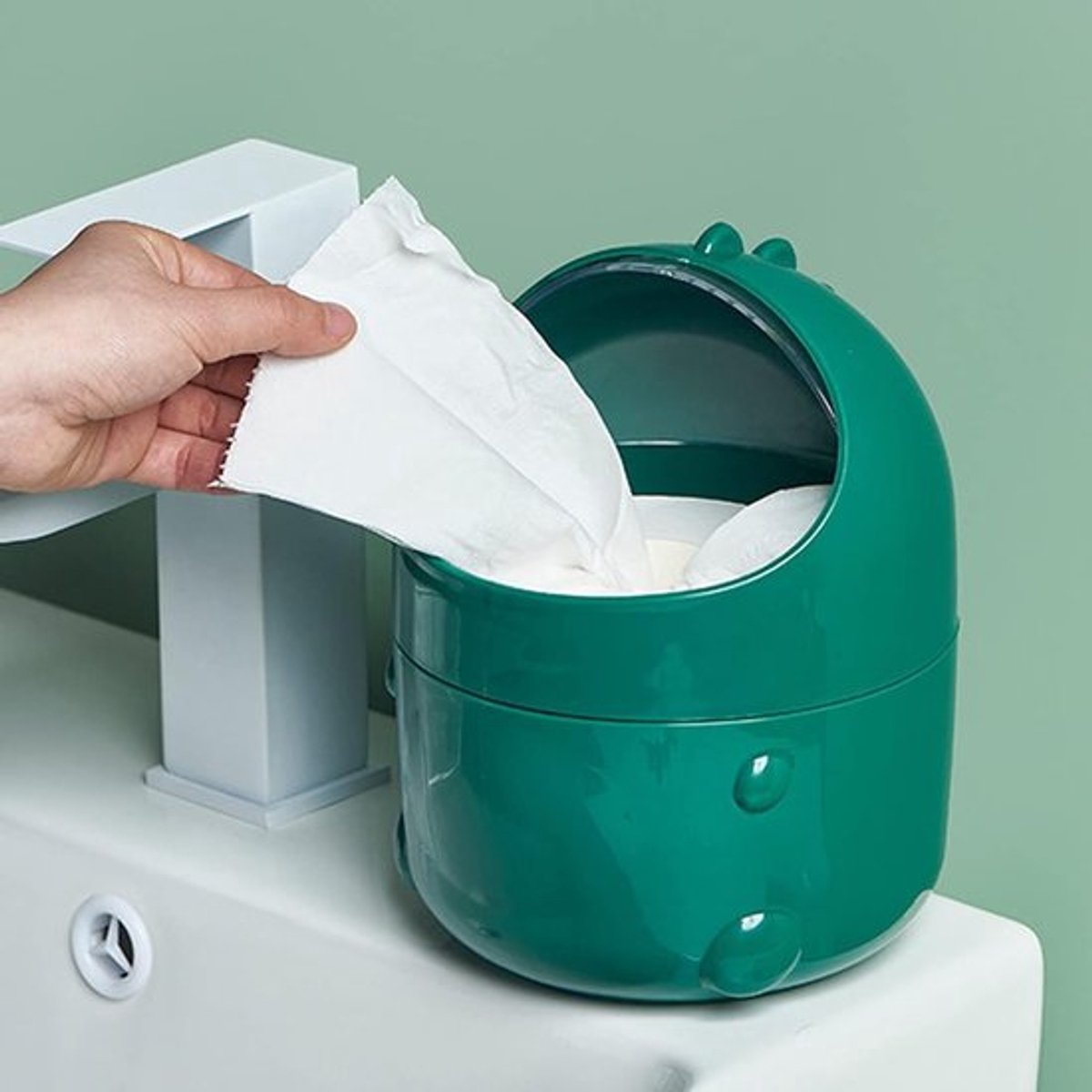 Mini Prullenbak voor Bureau, Schattige Papieren Afvalbak met Deksel voor Badkamer, Keuken en Kantoor - Compact en Handig voor Oppervlakken