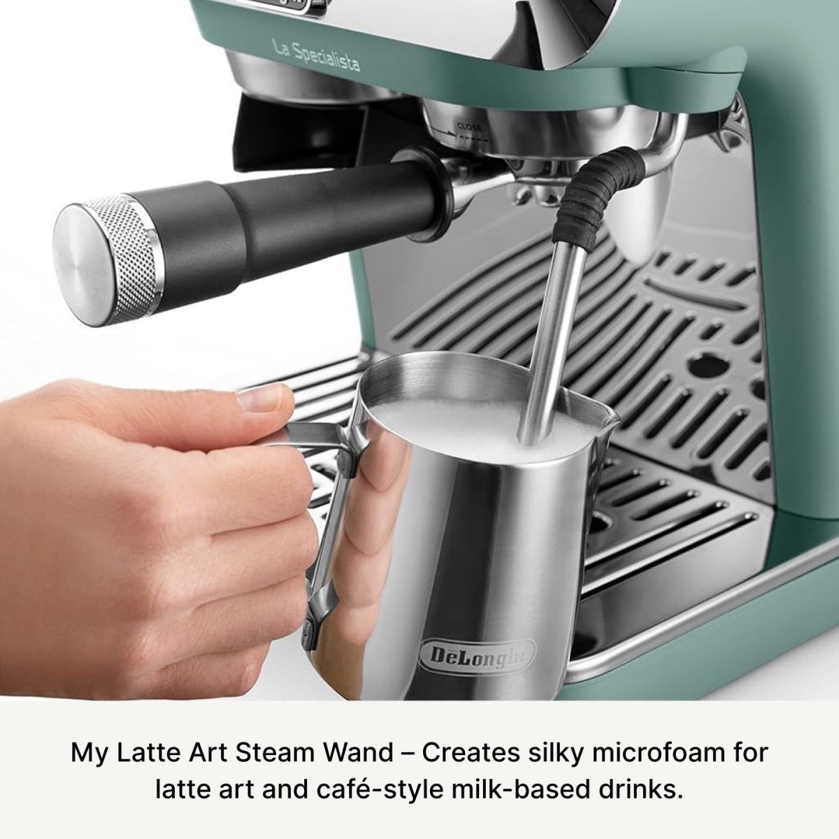 DeLonghi La Specialista Arte EC9155.GR Espresso machine met molen - Groen thumbnail 3