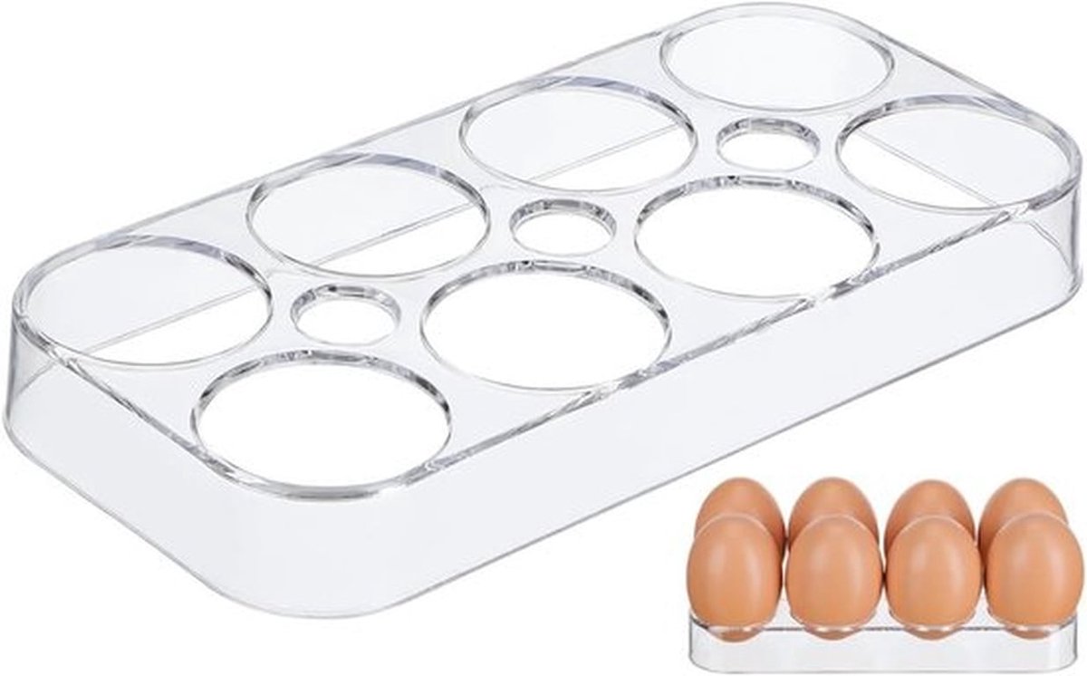 Praktische Eiershouder voor de Koelkast, Compacte Eierenopslagbox voor Thuis, 8 Stuks, Diverse Kleuren, Ideaal voor Versheid en Organisatie