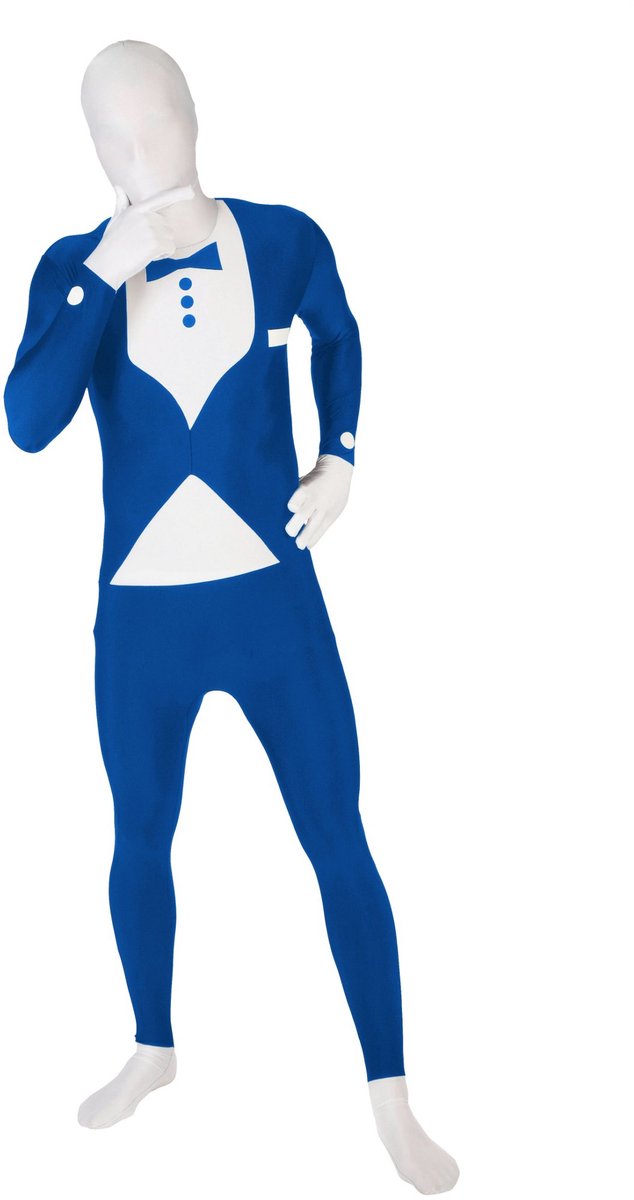 Morphsuit Tuxedo Blauw Ganzkörperpak - Ganzkörperkostuum Pak Voor Carnaval