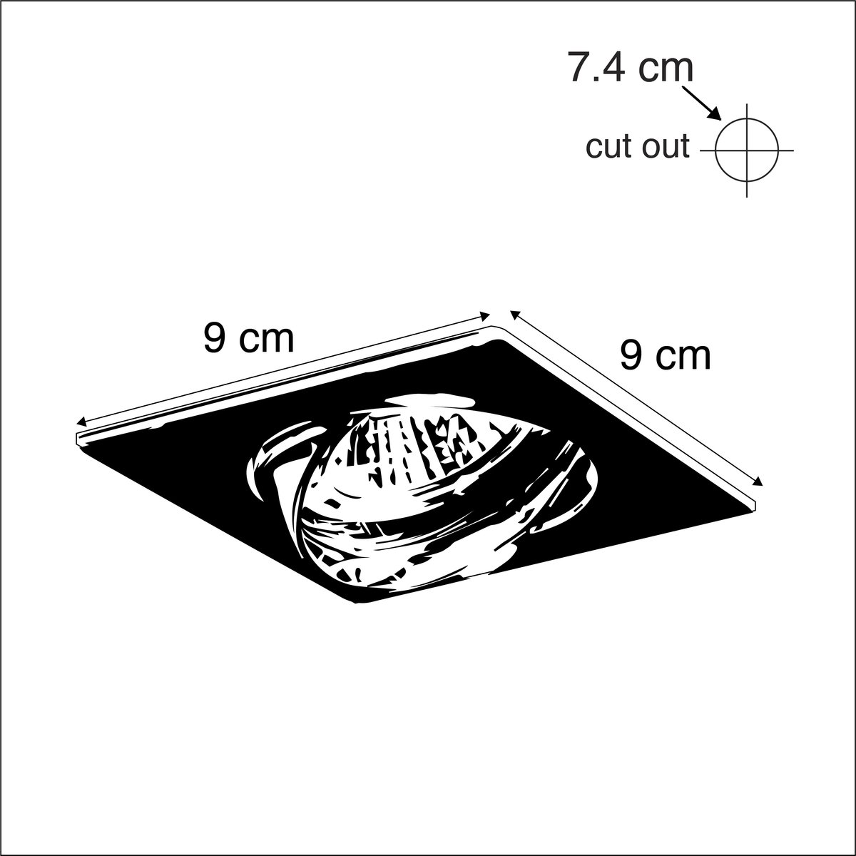 Qazqa inbouwspot, inbouwlamp - 44882 - zilver , max. 50W, geschikt voor led, 9cm, vierkant, ideaal als hal, keuken en slaapkamer lamp, in set van 6.