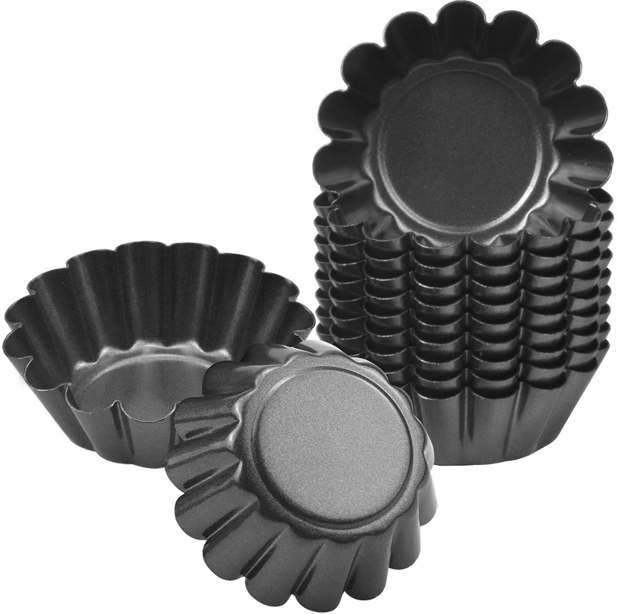 Solidchoice - 14 Pack Eiercake Moulds - Herbruikbare Non-Stick Bakvormen voor Cupcakes