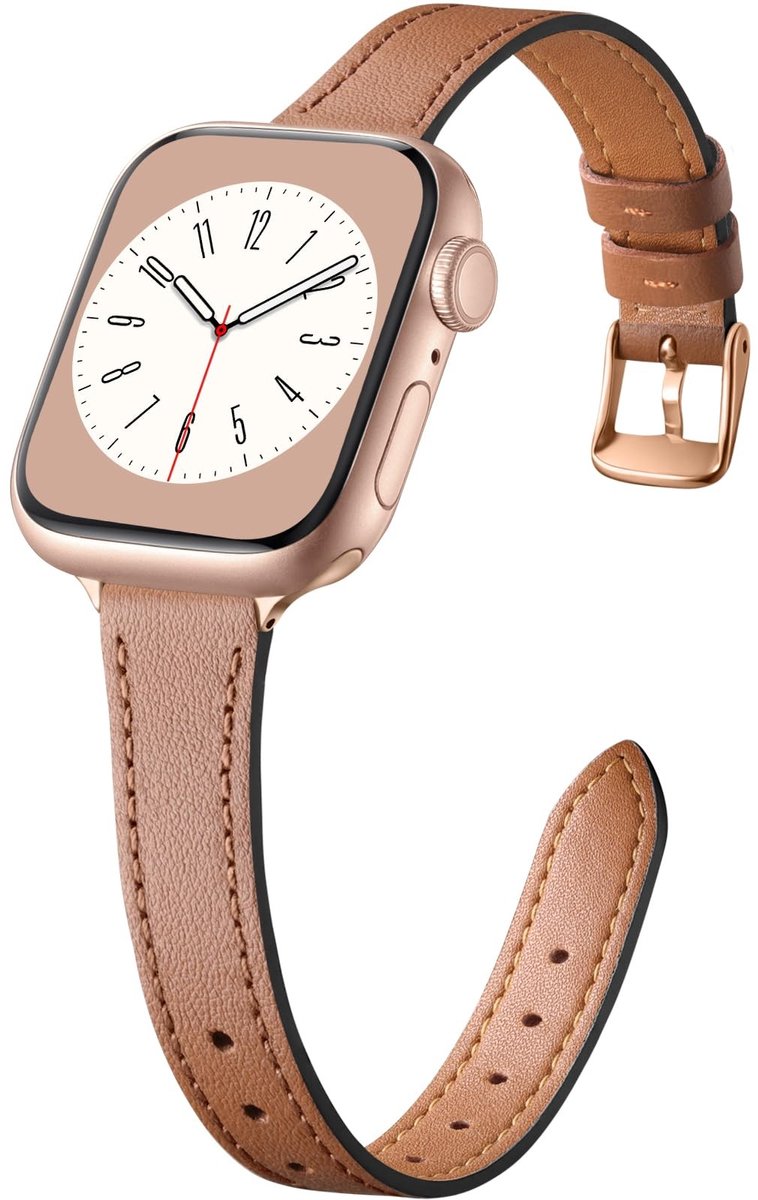 Solidchoice - Dunne Lederen Band voor Apple Watch 38mm-42mm