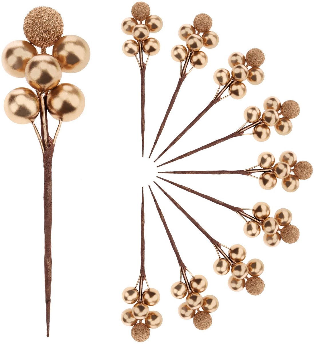 Solidchoice - Glitterende Kunstmatige Bessen Set van 10 voor Feestdecoratie