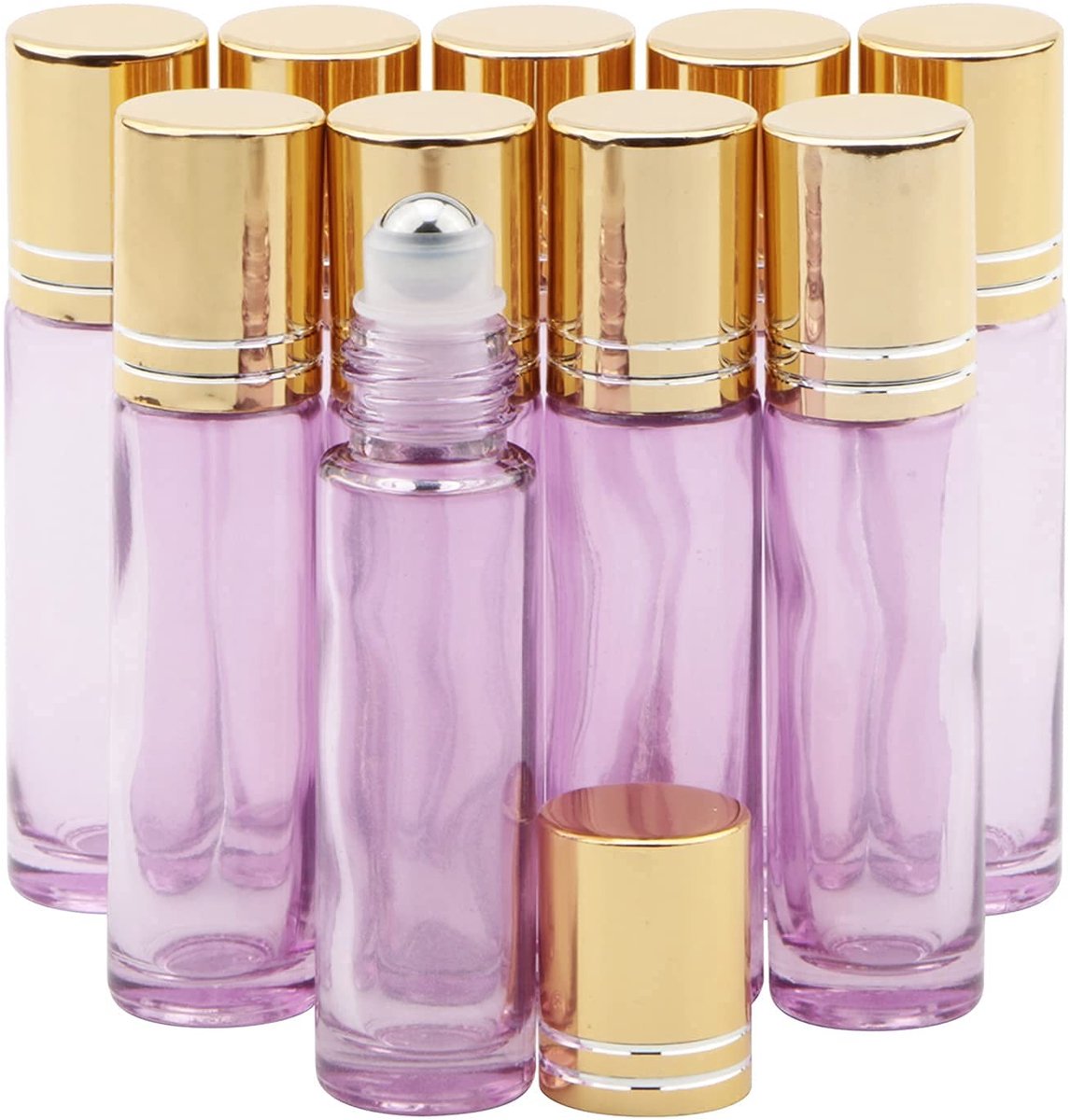 Solidchoice - Set van 10 Paarse Glazen Rollerflessen 10ml