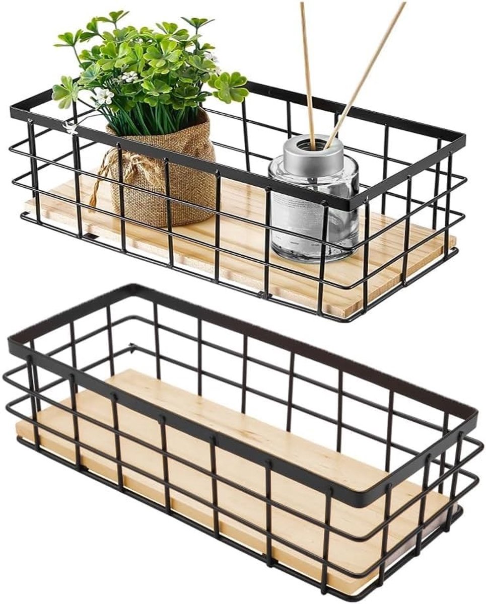 Solidchoice - Set van 2 Decoratieve Metaalopbergmanden voor Thuis