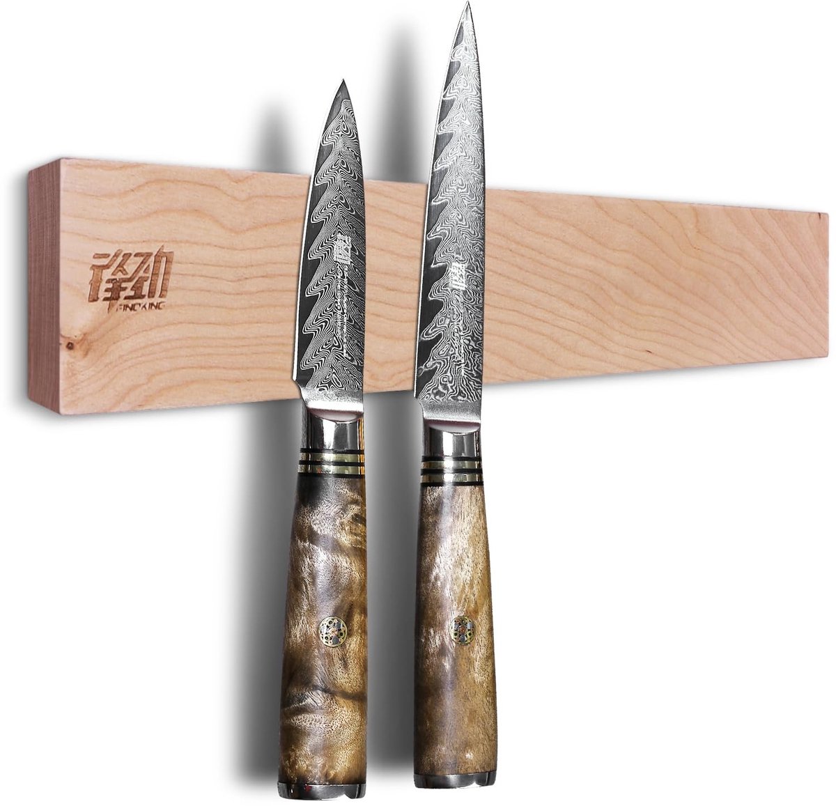 Solidchoice - Magnetische Messenset 30 cm in Esdoorn Hout voor Keuken