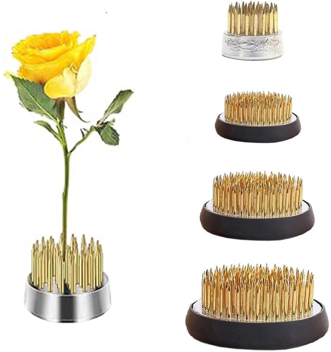 Solidchoice - Set van 4 Ikebana Kenzan Bloemenvroggen