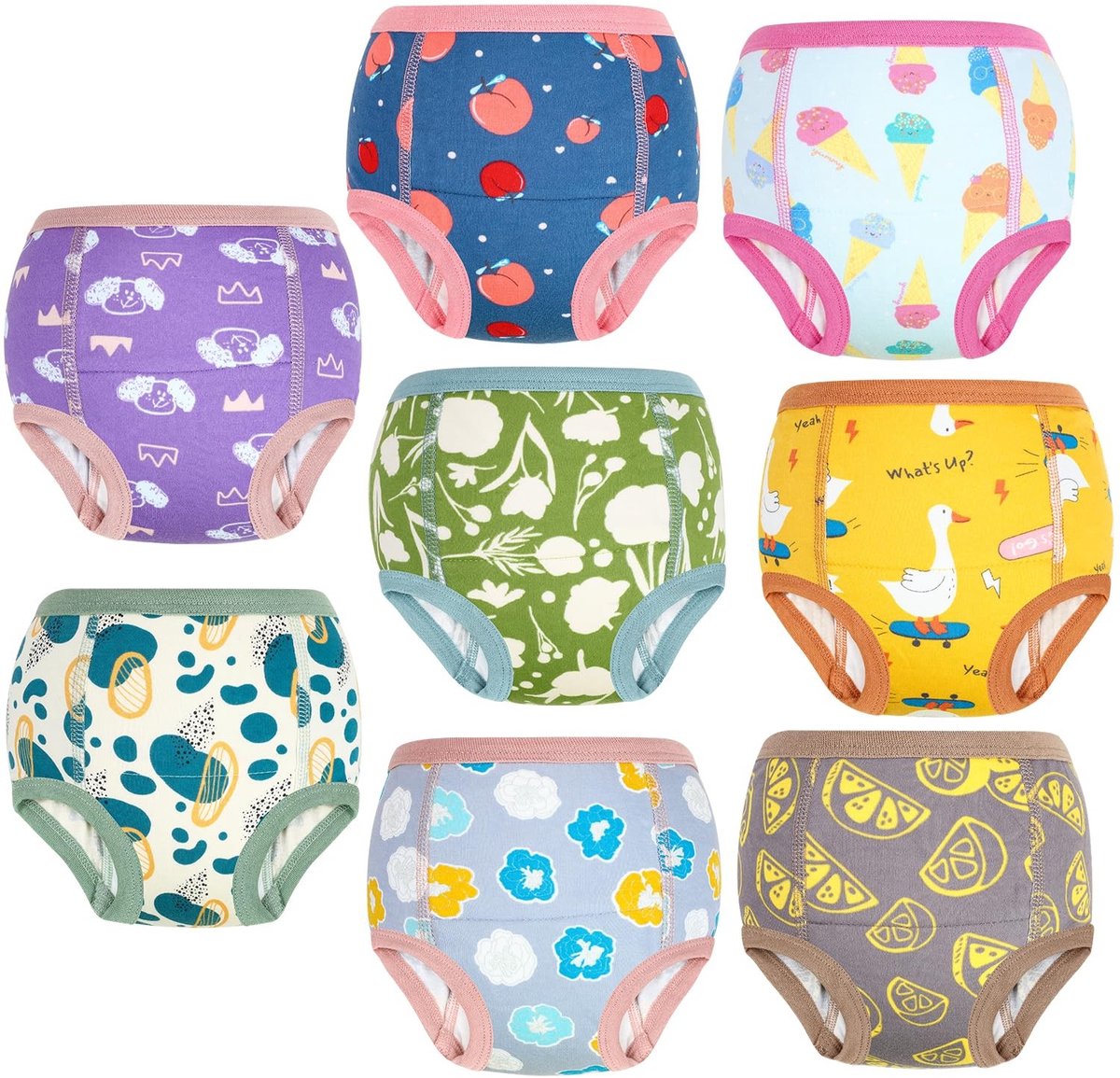 Solidchoice - Set van 8 Katoenen Training Broekjes voor Kinderen