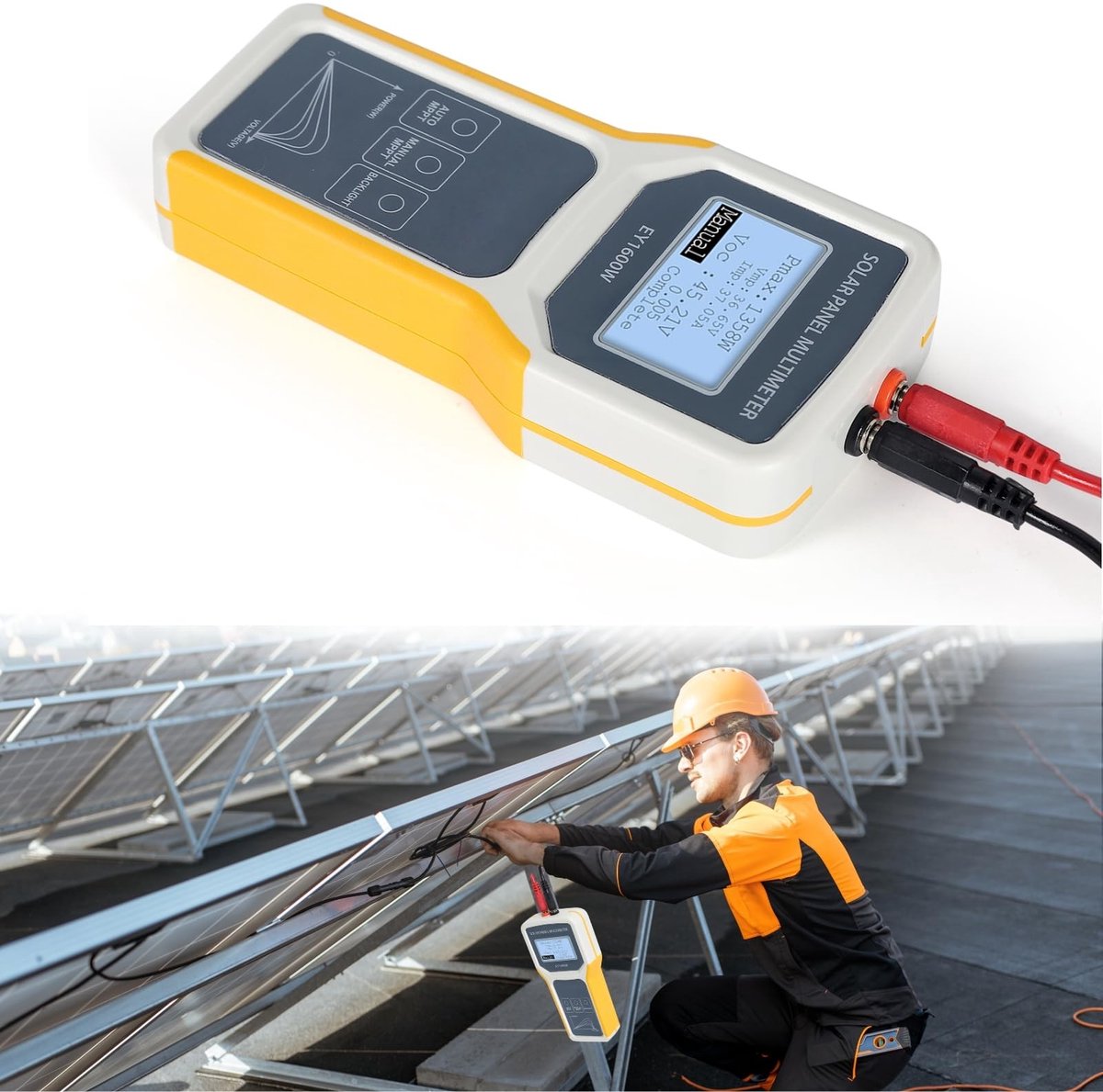 Solidchoice - Fotovoltaïsche Zonnepaneel Tester met LCD Display, EY1600 W