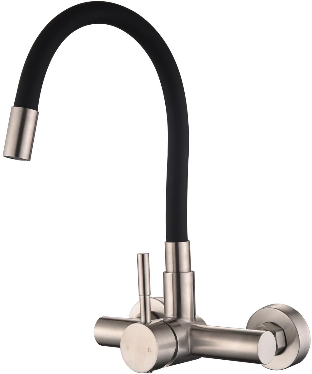 Solidchoice - Wandkeukenkraan met Flexibele Spout en 360° Draai