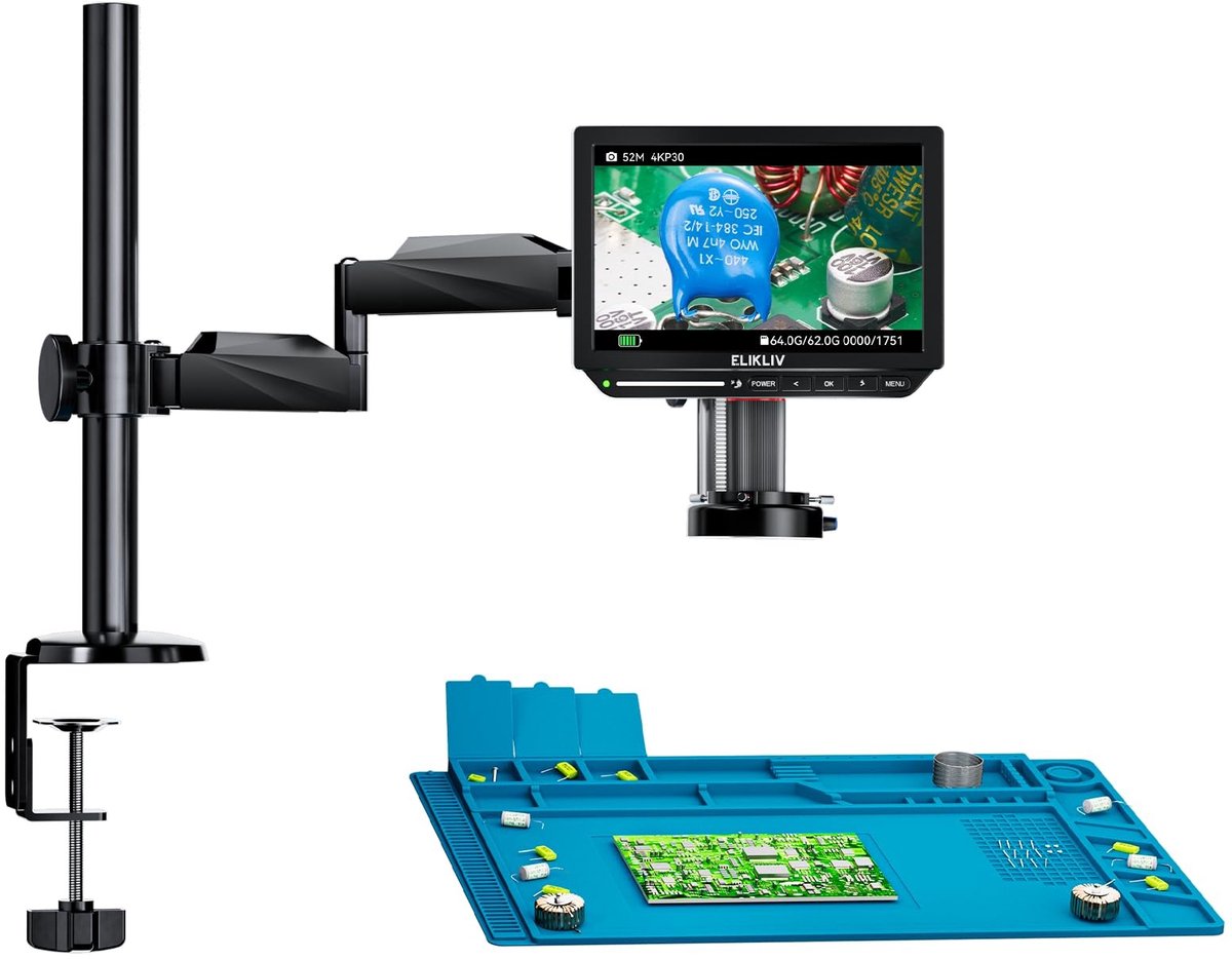Solidchoice - 4K Digitale Microscoop met Flexibele Arm en 10.1" Scherm
