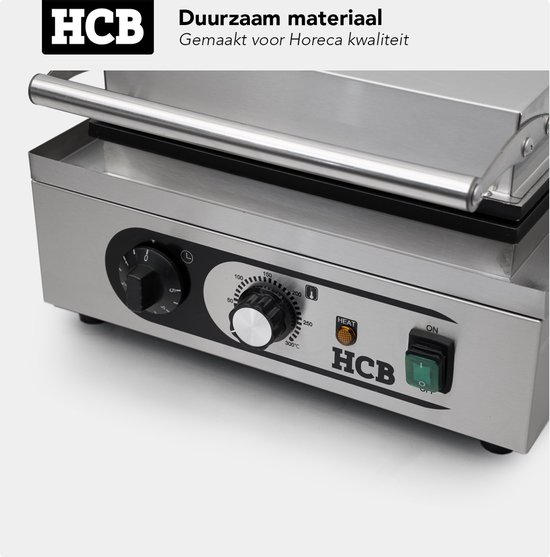 HCB® - Professioneel horeca Wafelijzer voor 4 Luikse wafels - Wafelmaker van RVS / INOX - 27x38x23.5 cm (DxBxH) - 20 kg - 9628 van HCB — afbeelding 5