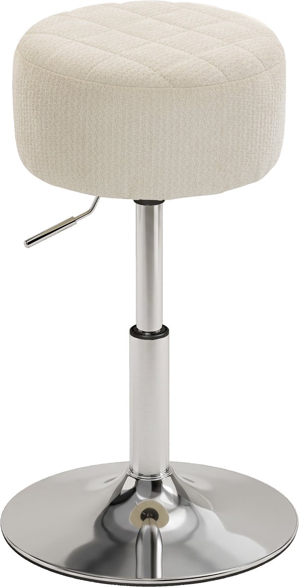 HOMCOM-Barstool-PU-38,5 x 38,5 x 66 cm-Crème