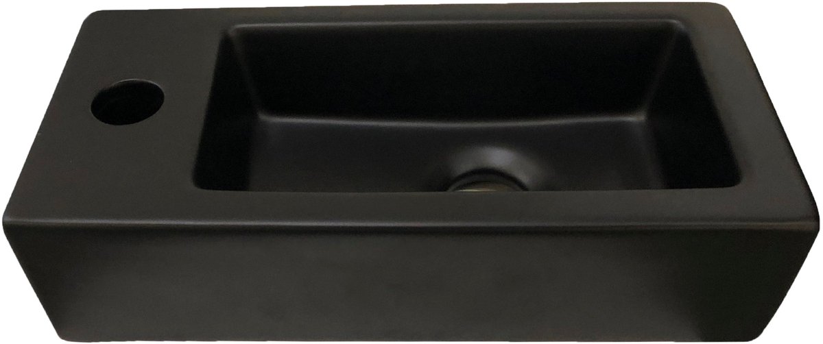 Toilet fonteinbakje Sanitado rainbow links 37 x 18 x 9 cm mat zwart