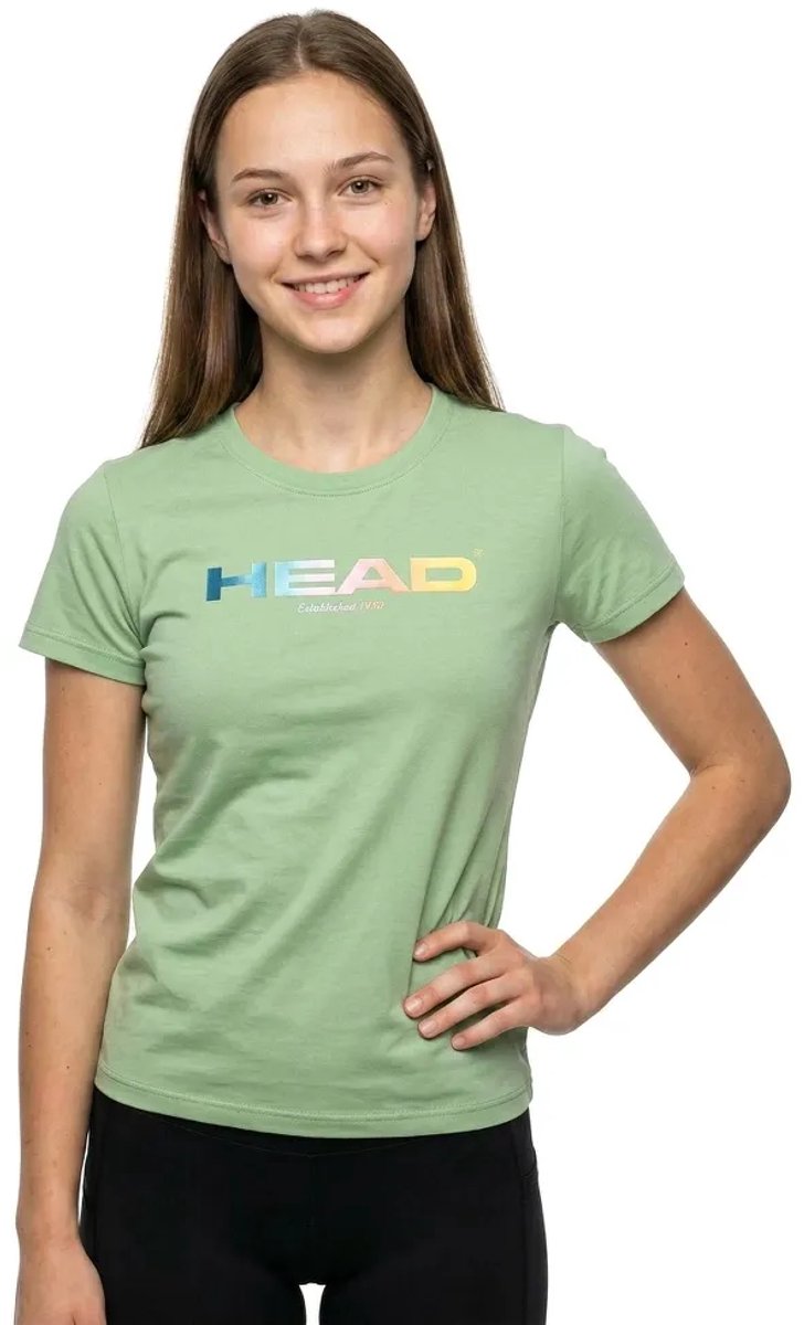 Head Racket Rainbow T-shirt Met Korte Mouwen Vrouw Groen