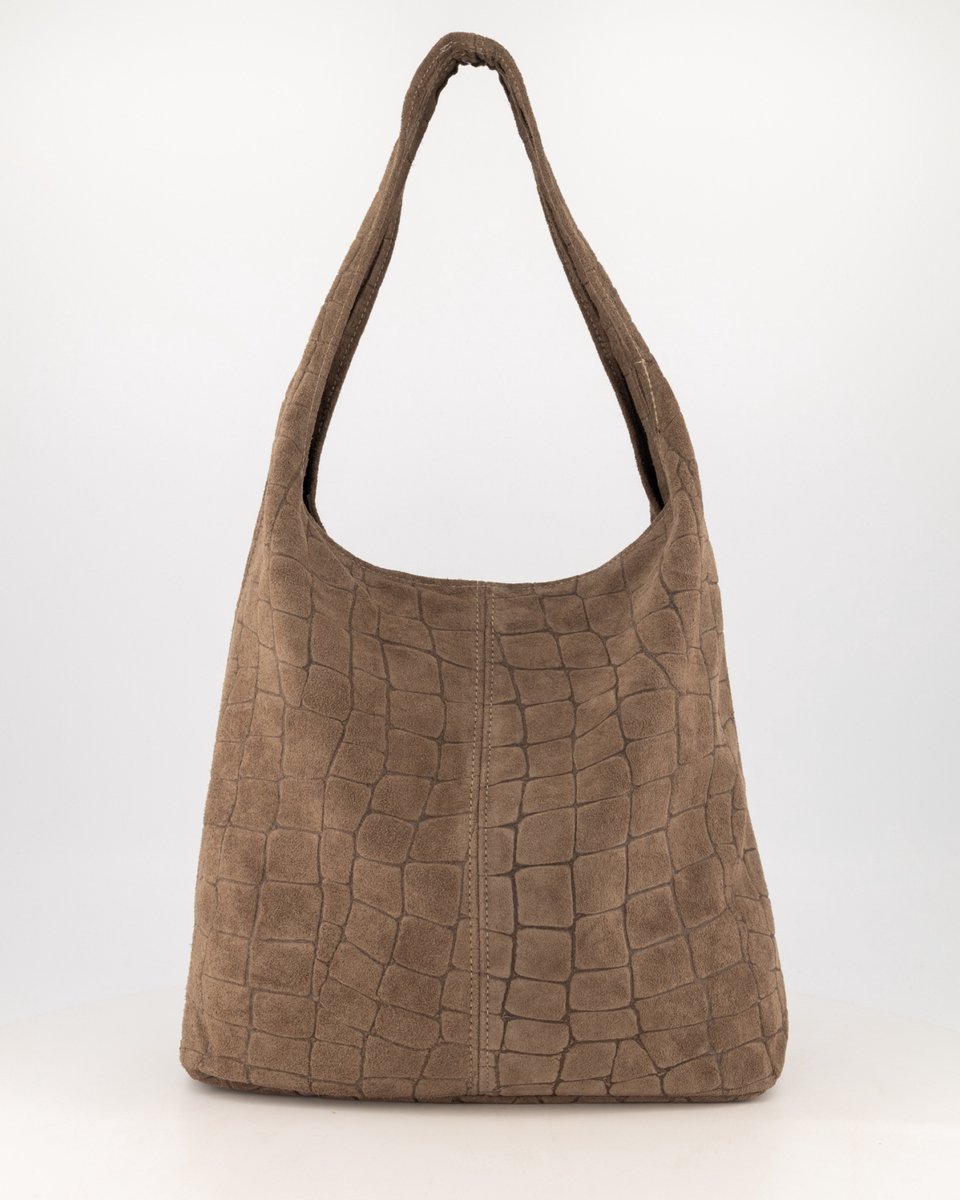 Teatro - Loreen Toscana Croco - Schoudertas - Shopper - Leer - Suede - Taupe