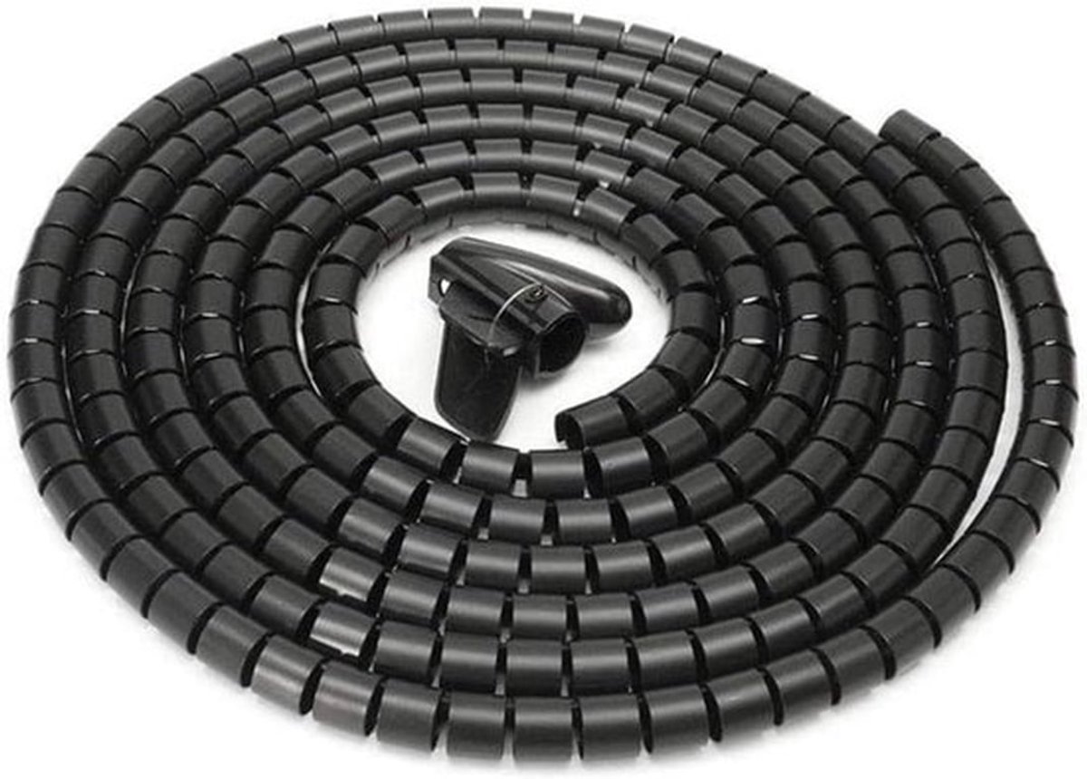 - Kabel Netjes Draad Mouwen - Opbergbuis - Computer Kabel Management - Pakket - Anti-stof - Organizer - Hub - TV PC Thuiskantoor - 16mm Zwart