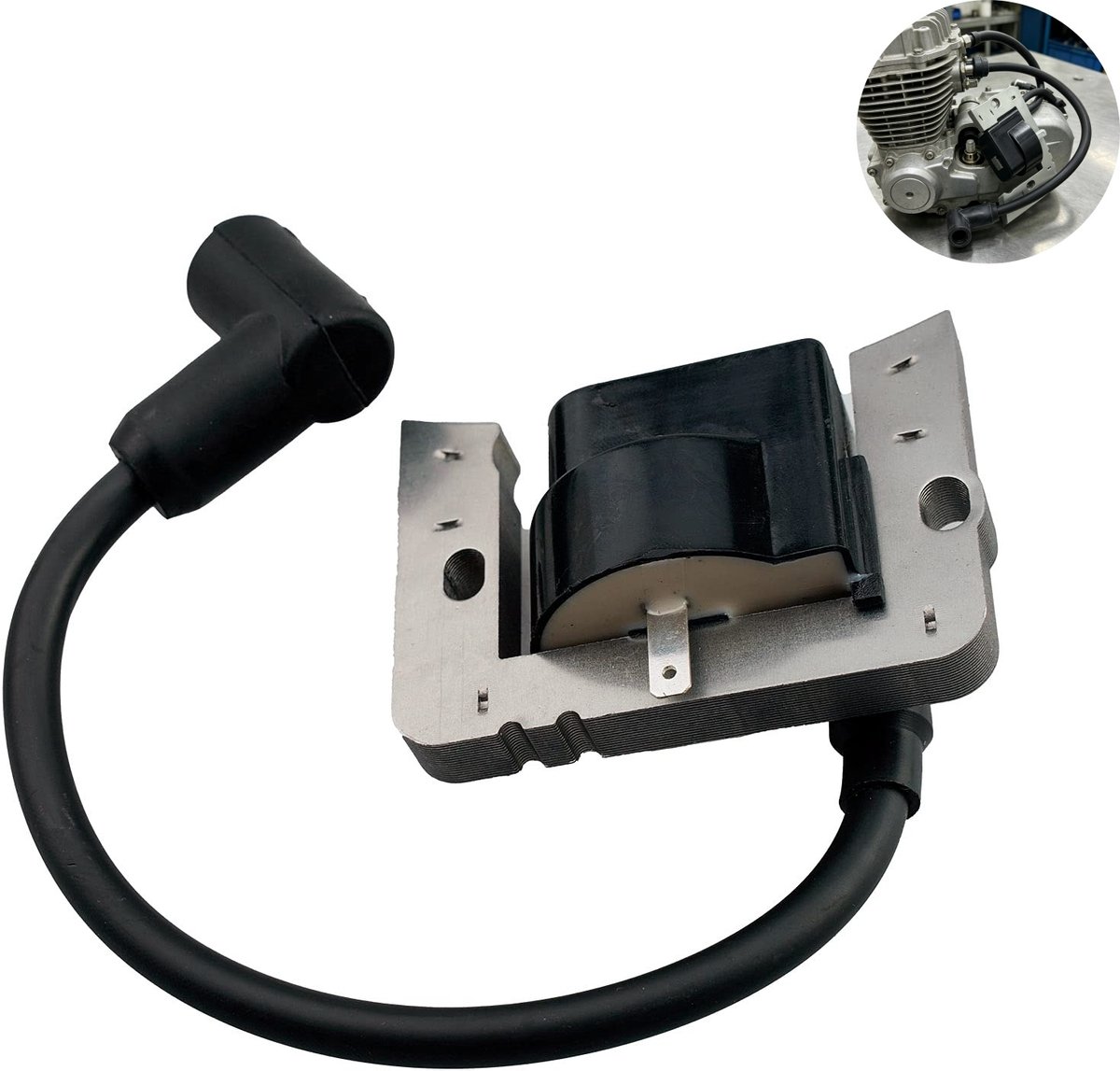 1 stuk - ontstekingsspoel - hoogspanningsspoel - motorontstekingsspoel - vervangende bobine - stevige constructie - stabiele ontstekingsvonk - mechanische en elektrische motorreparatie - zwart