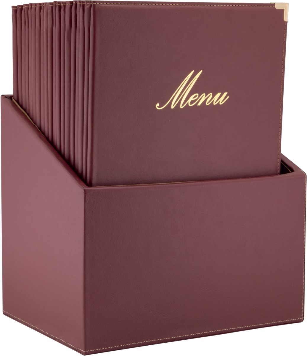 Securit® Menukaart | Menukaart map A4 Classic - 20 stuks - wijnrood