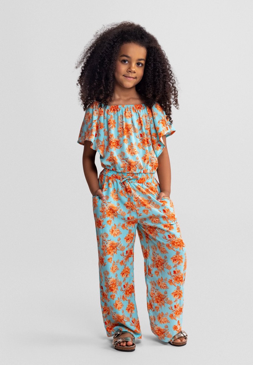 Minoti bloemen kledingset meisjes - off-shoulder top en wijde broek