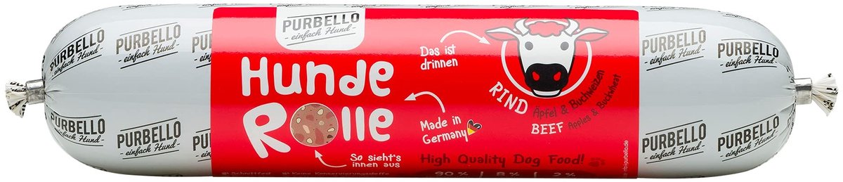 Solidchoice - Dog Roll Rundvlees met Appel en Boekweit, Monoproteïne Hondenvoer, Nat Voer voor Honden, 8 x 400 g