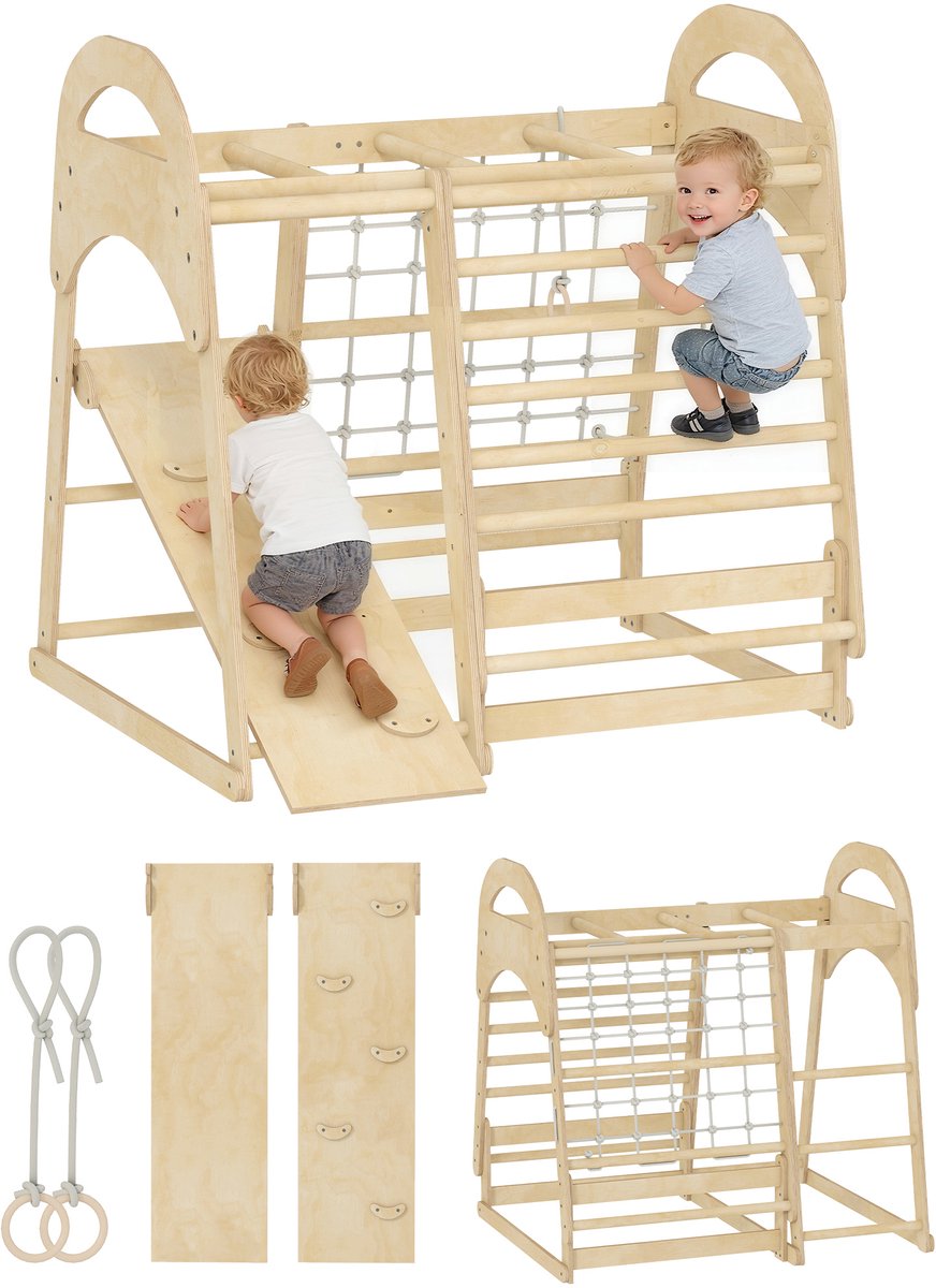 Aiyaplay Kids Climber-Hout-108L x 120B x 59H cm-Natuurhout