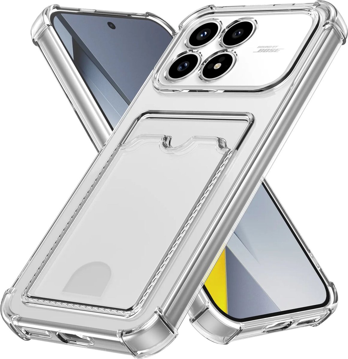 Transparant Hoesje met Pasjeshouder Geschikt voor Xiaomi Poco F8 Pro | Back Cover Dun TPU | Schokbestendig | Ultra Dun | Kaarthouder Achterkant | Shockproof | Doorzichtig