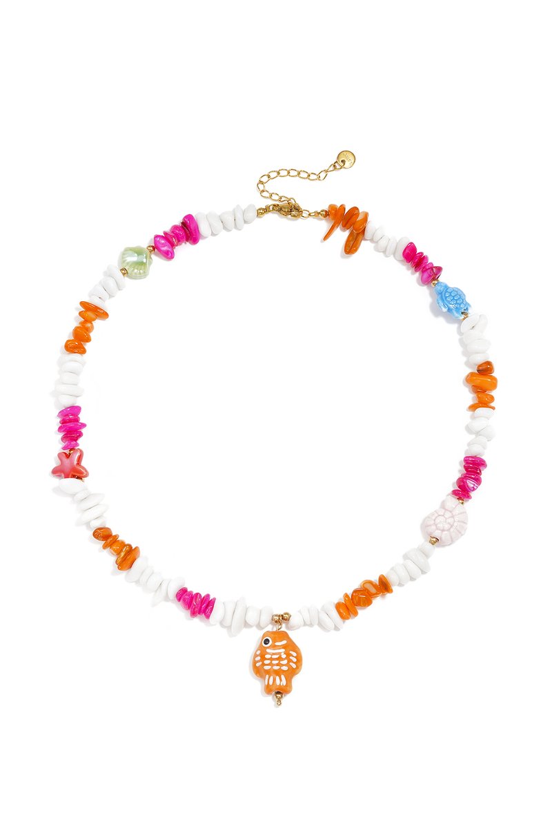 Keramische Kralenketting met Vismotief – Casual Daily Romantic Series - Oranje