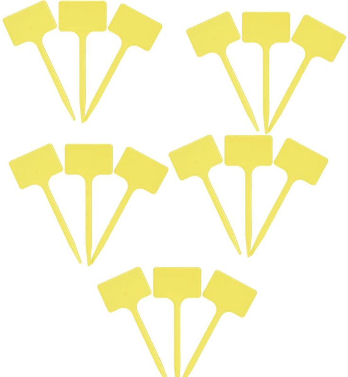 Plantidentificatiebordjes - Praktische 15-delige set - Schrijfoppervlak 55 x 35 mm - T-vormig ontwerp - Weerbestendig materiaal - Geel / Plantidentificatiebordjes / Kruidenidentificatiebordjes