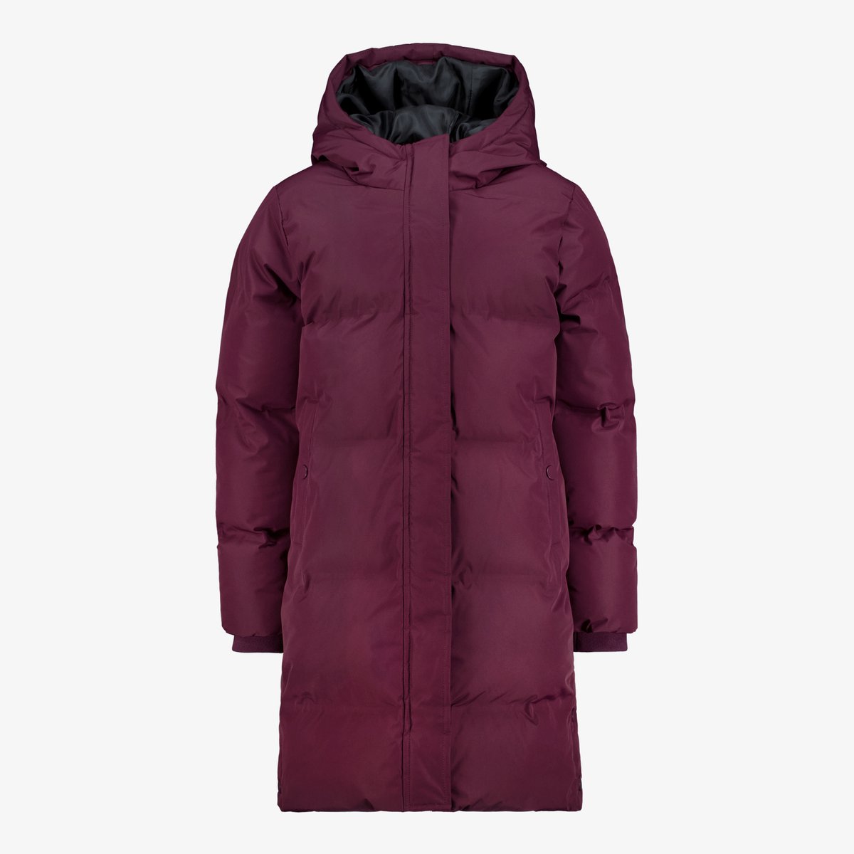 TwoDay lange gewatteerde meisjes winterjas bordeaux - Rood - Maat 170