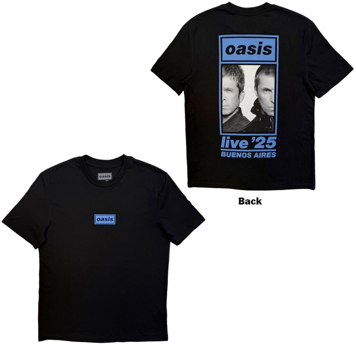 Oasis - Live '25 Buenos Aires Half Face Heren Tshirt - XL - Zwart