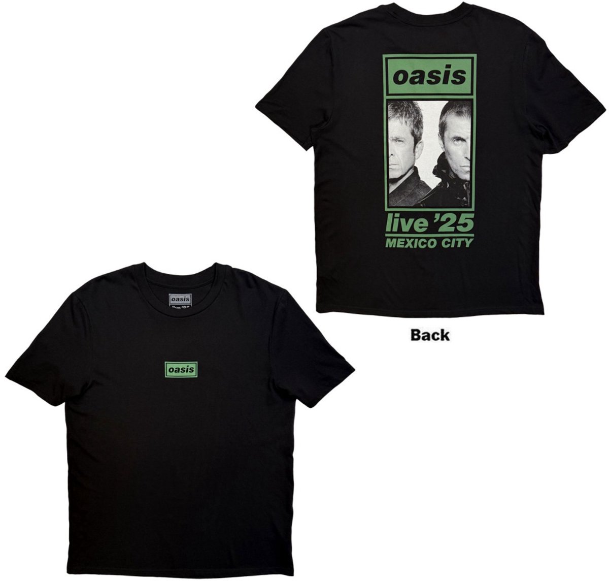 Oasis - Mexico City Half Faces Fan Store Heren Tshirt - L - Zwart