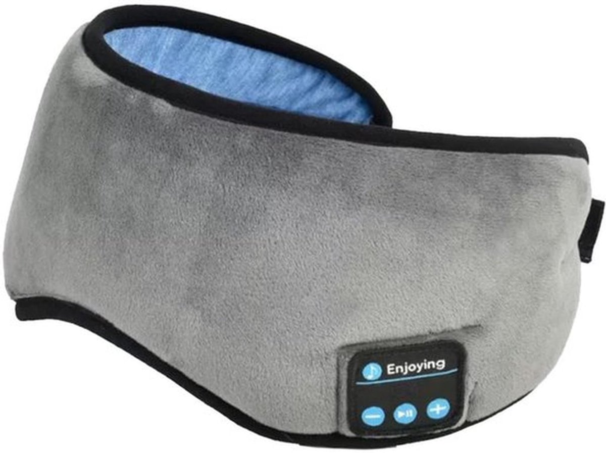 Draadloze Bluetooth 5.0 Smart Eye Mask - Muziek Slaapmasker - Grijs - 3D Hoofdtelefoon - Ontspanning en Comfort - Geschikt voor Volwassenen