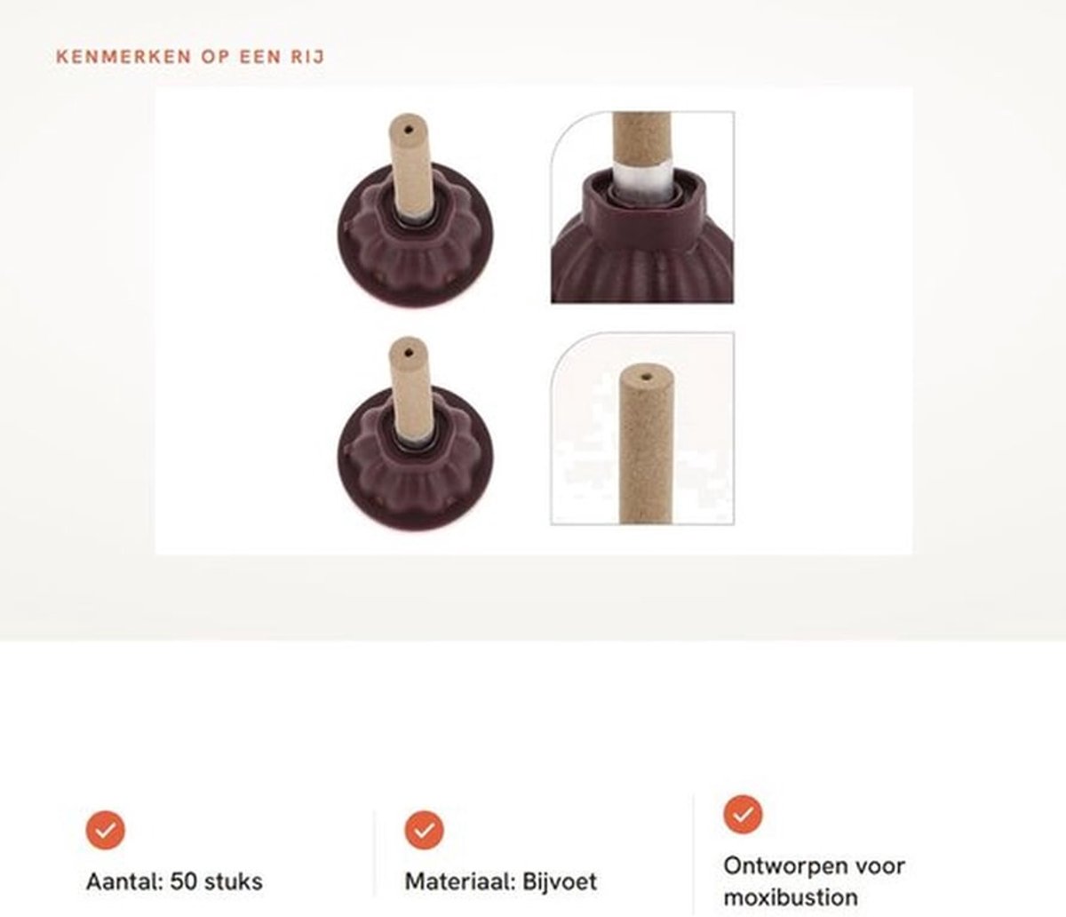 Moxa-staafjes 50 stuks - Traditionele moxa-staafjes - Handgemaakt - Draagbaar - Duurzaam ontwerp - Voor moxibustie