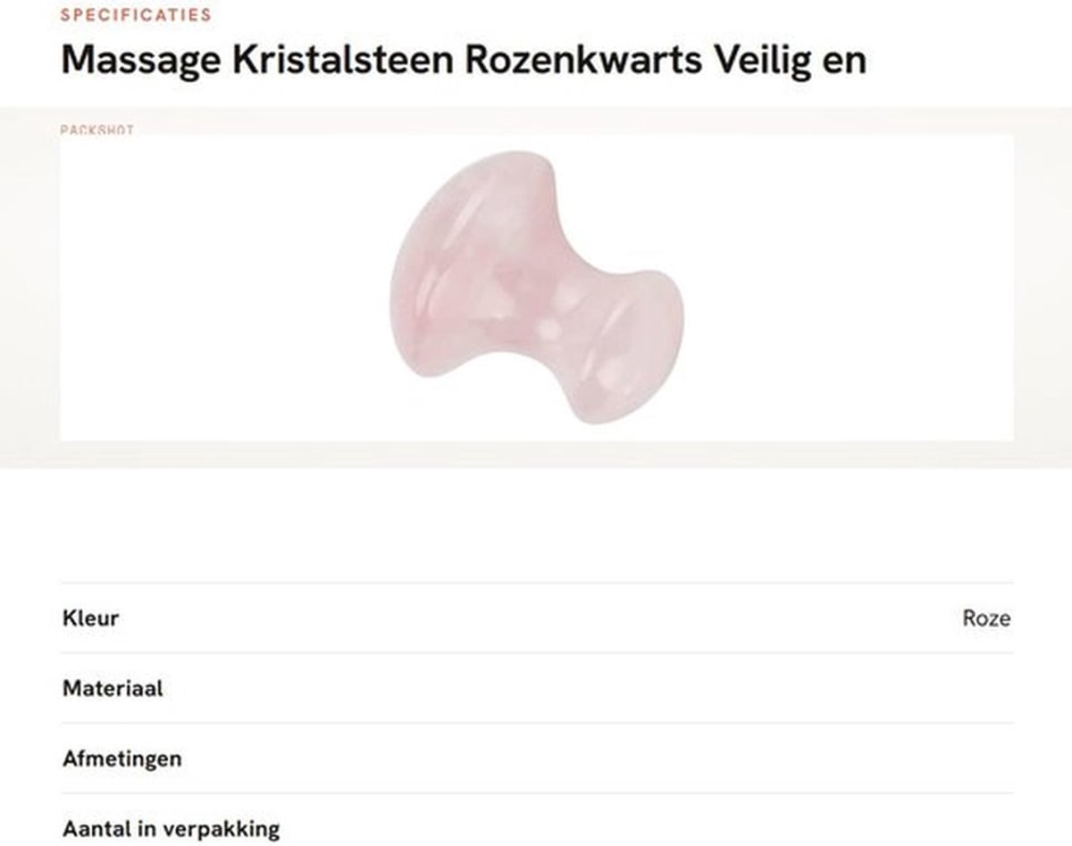 Massage Steen Natuurlijke Rozenkwarts - Massagetool - Gezicht - Ogen - Veilig - Ultra Glad Oppervlak