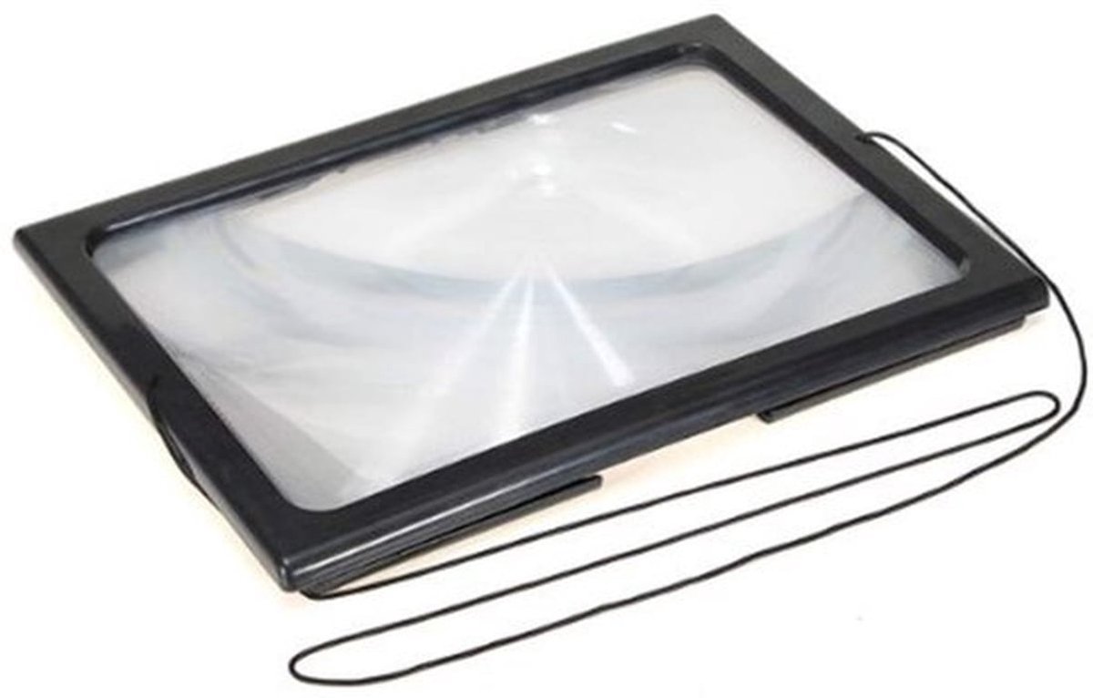 Vergrootglas 3-voudig - Handvrij - Opvouwbare poten - Omhangkoord - Ideaal voor lezen/knutselen - Afmetingen 29 x 20,5 x 11 cm - Bladloep