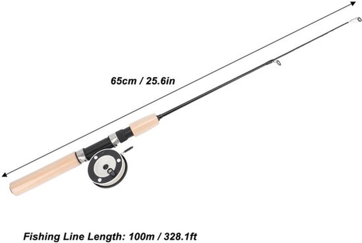 IJshengelhaspel 65 cm - Soepele Rotatie - Antislip - IJsviscombo's - Betrouwbare Set - IJsvisuitrusting - Ijsvisset