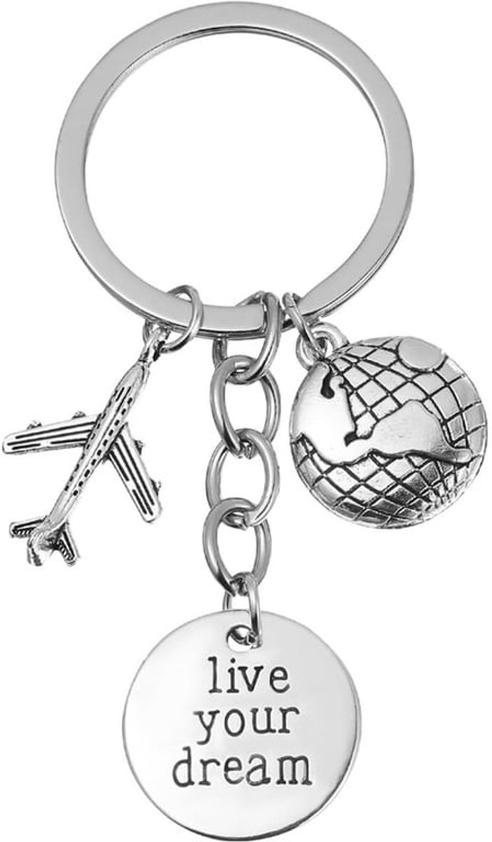 Sleutelhanger Metalen Mini Vliegtuig - Piloot Droom - Hanger voor Tas/Rugzak - Cadeau voor Reiziger - Duurzaam - Schattig Ontwerp - Keychain