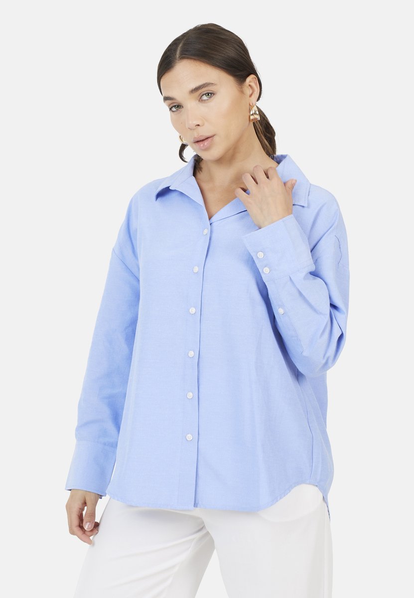 Brave Soul - Overhemd - Katoen - Vrouwen - Maat XS - blauw