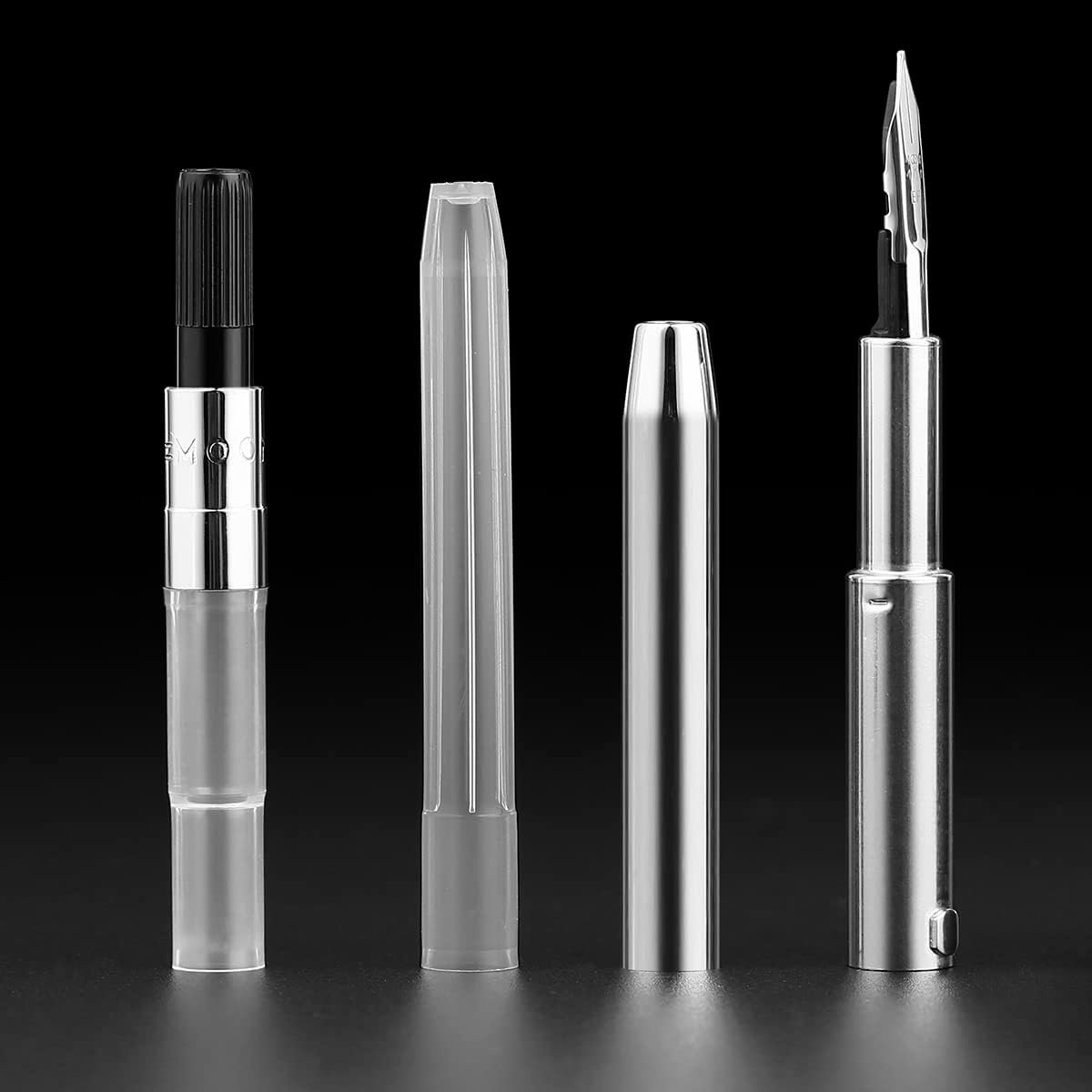 Elegante vulpen met extra fijne nib, inklapbaar ontwerp en converter, ideaal voor schrijven en tekenen