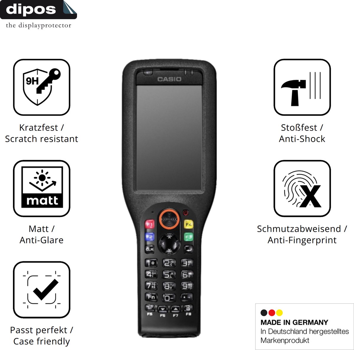 dipos – 2x Matte Pantserfolie geschikt voor Casio DT-X450 | 9H Screenprotector