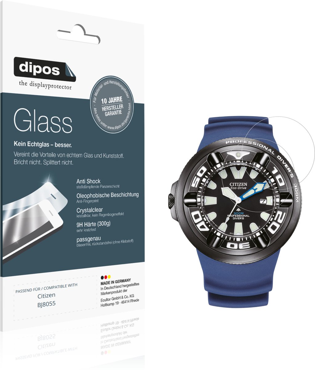 dipos – 2x Pantserfolie geschikt voor Citizen BJ8055 | 9H Screenprotector