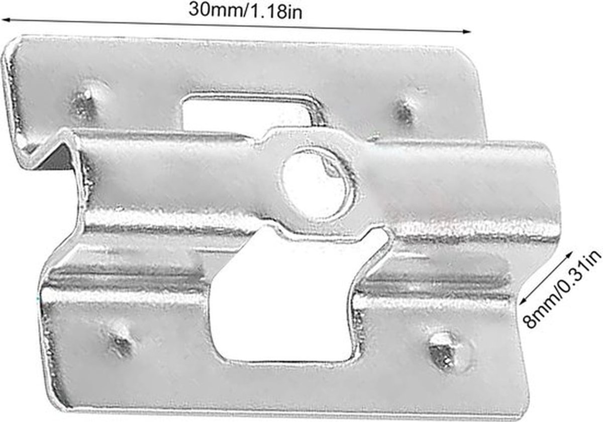 Terrasclips 100 stuks - Bevestigingsclips voor WPC planken - Roestvrij staal - Inclusief schroeven - Hoogte 6-9 mm - Schokbestendig