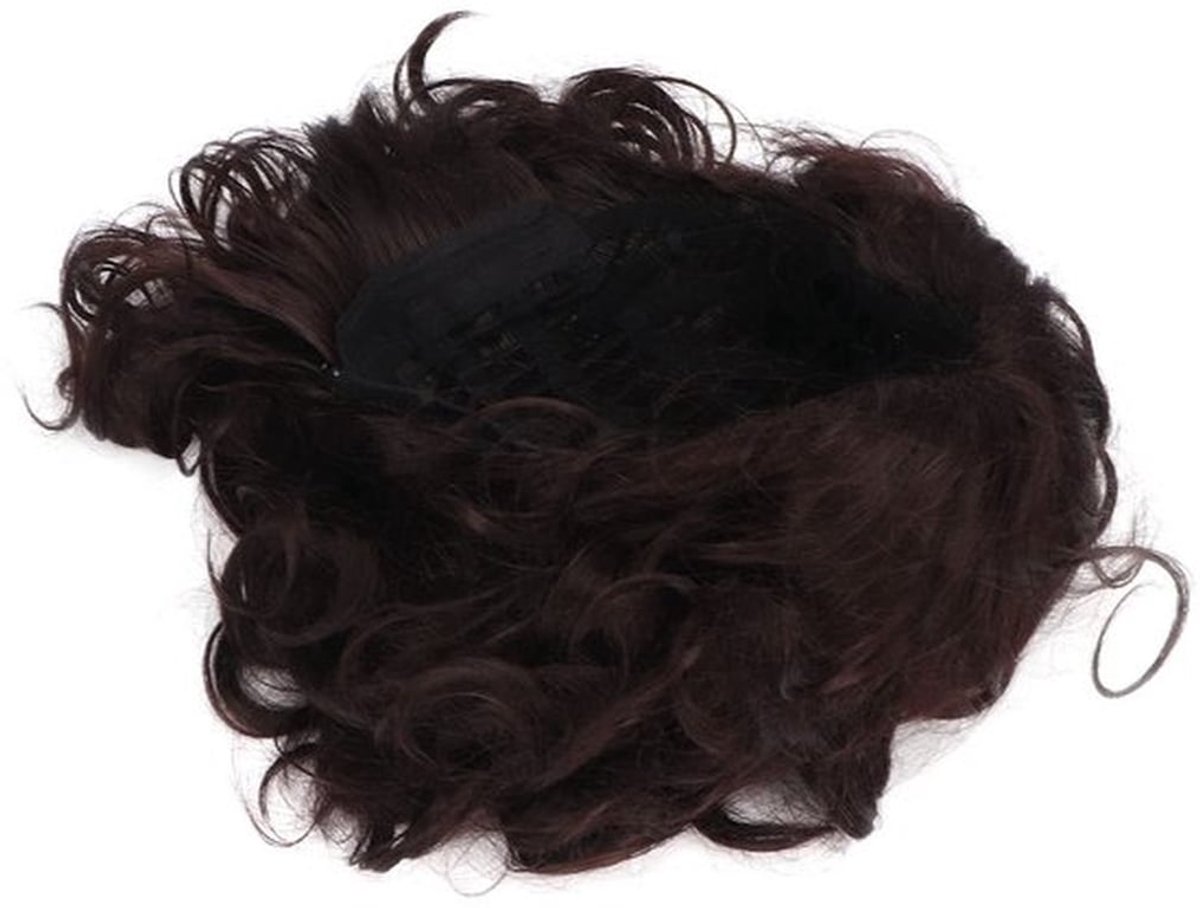 Herenpruik Korte Krullende Haarstijl - Ademend Gaasontwerp - Verstelbare Gesp - Stevig Dragen - Echte Look - Perfecte Pasvorm - Haarpruik
