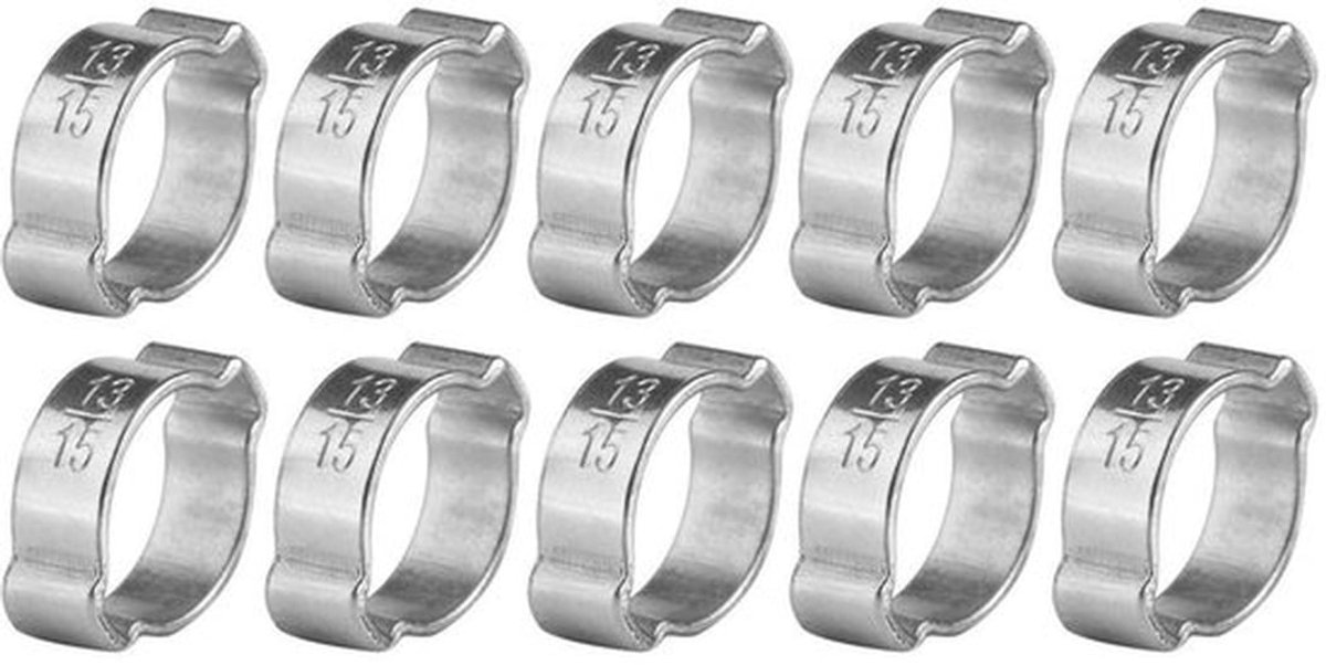 Slangklem 10st - Roestvrij Staal - Oorklemmen - Slangklemmen Assortiment - Slangbevestiging - Maten 5-23 mm
