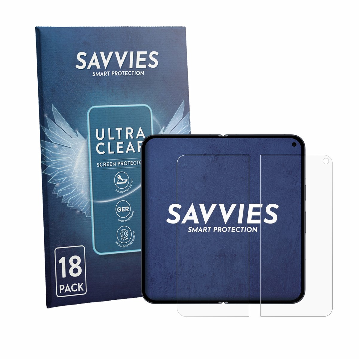 Savvies - Screenprotector voor Google Pixel 11 Pro Fold (Inner display) - Folie Beschermfolie transparant 18 Stuks